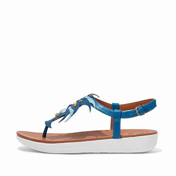 FitFlop Women's TIA Leather Back Strap Sandals - Blue (WSGMN-7240)